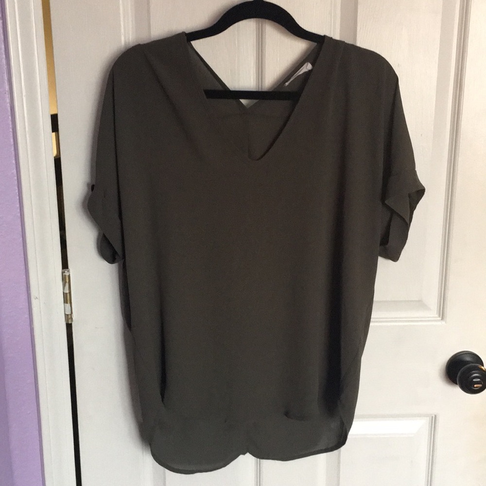 Tunic hunter green top